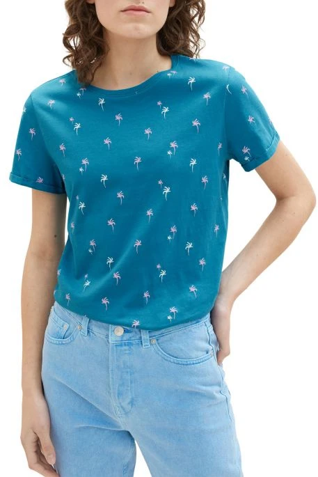 Tee Shirt TOM TAILOR PALMIER Petrol 1 Tee Shirt TOM TAILOR PALMIER Petrol