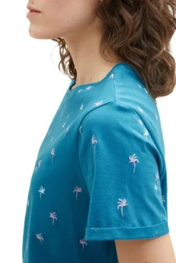 Tee Shirt TOM TAILOR PALMIER Petrol 7 Tee Shirt TOM TAILOR PALMIER Petrol -Promos Femme T-Shirt Magasin tt 24930 3