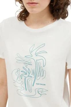 Tee Shirt TOM TAILOR PALMIER Whisper White 6 Tee Shirt TOM TAILOR PALMIER Whisper White -Promos Femme T-Shirt Magasin tt 24934 4