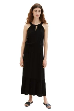 Robe Longue TOM TAILOR Deep Black -Promos Femme T-Shirt Magasin tt 24959 4