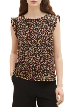 Top TOM TAILOR Black Flower 7 Top TOM TAILOR Black Flower -Promos Femme T-Shirt Magasin tt 24960 1