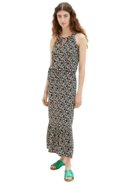 Robe Longue TOM TAILOR Black -Promos Femme T-Shirt Magasin tt 24963 3