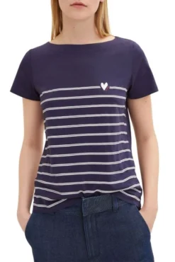Tee Shirt TOM TAILOR STRIPED Navy
