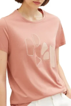 Tee Shirt TOM TAILOR Rose -Promos Femme T-Shirt Magasin tt 25283 4