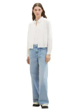 Chemisier TOM TAILOR White -Promos Femme T-Shirt Magasin tt 25323 3
