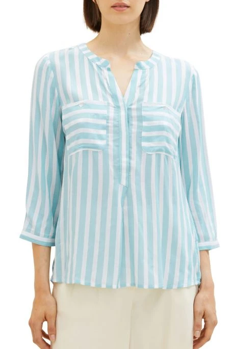 Chemise TOM TAILOR Teal Stripe 2 Chemise TOM TAILOR Teal Stripe – Image 2