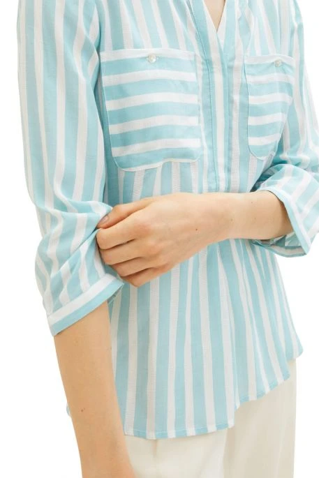 Chemise TOM TAILOR Teal Stripe 3 Chemise TOM TAILOR Teal Stripe – Image 3