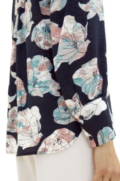 Chemisier TOM TAILOR Flower -Promos Femme T-Shirt Magasin tt 25363 4