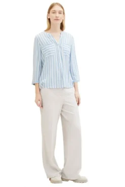 Chemise TOM TAILOR Blue Stripe -Promos Femme T-Shirt Magasin tt 26190 4