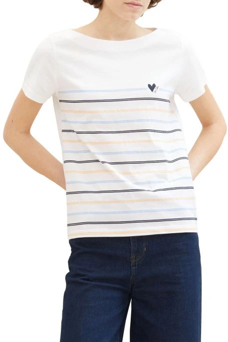 Tee-shirt Manches Courtes TOM TAILOR Dove White 3 Tee-shirt Manches Courtes TOM TAILOR Dove White â Image 3