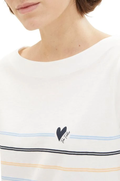 Tee-shirt Manches Courtes TOM TAILOR Dove White 4 Tee-shirt Manches Courtes TOM TAILOR Dove White â Image 4