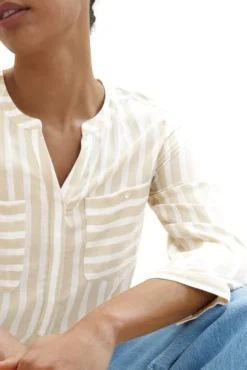 Chemise TOM TAILOR Beige Stripe