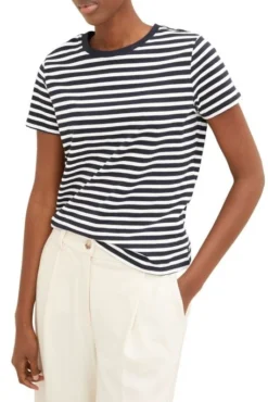Tee Shirt TOM TAILOR White Blue -Promos Femme T-Shirt Magasin tt 26742 1