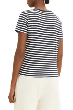 Tee Shirt TOM TAILOR White Blue -Promos Femme T-Shirt Magasin tt 26742 2