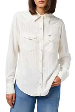 Chemise WRANGLER WESTERN White -Promos Femme T-Shirt Magasin wrangler 112350290 3