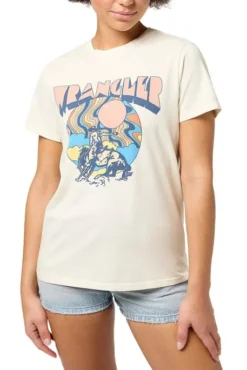 Tee Shirt WRANGLER In Vintage White -Promos Femme T-Shirt Magasin wrangler 112352087 2