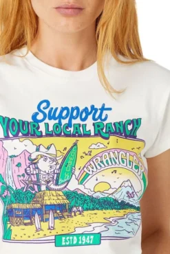 Tee Shirt WRANGLER SHRUNKEN Worn White -Promos Femme T-Shirt Magasin wrangler w7fdeew02 3